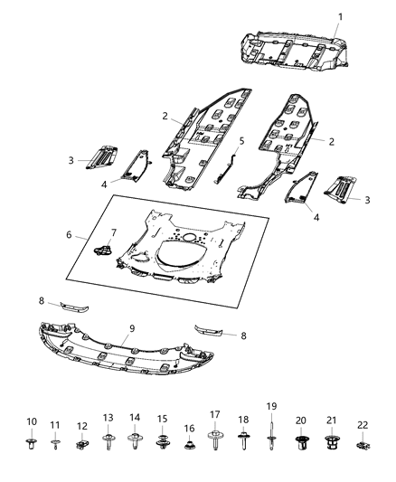 2020 Chrysler Pacifica  Push Pin Diagram for 68312559AA