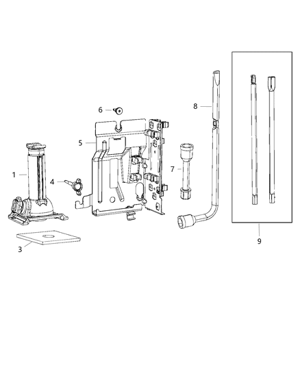2020 Ram 3500  Wrench-Wheel Lug Nut Diagram for 68086358AB