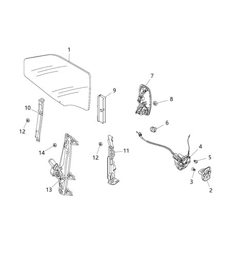 2019 Ram ProMaster City  Channel-Front Door Glass Diagram for 68259238AA