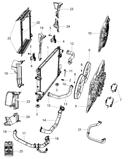 2012 Dodge Charger  Hose-Radiator Outlet Diagram for 55038161AB