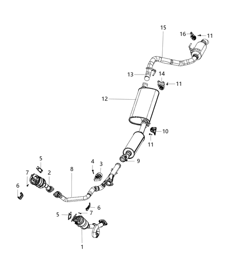 2021 Jeep Gladiator  Converter-Exhaust Diagram for 68453857AB
