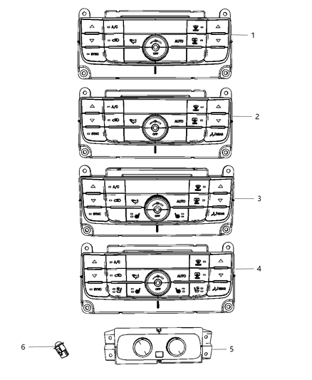 2011 Dodge Durango  Air Conditioner And Heater Control Diagram for 55111865AN