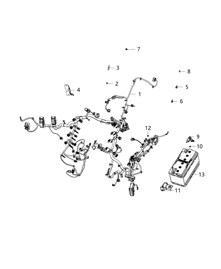 2020 Ram 1500  Cover-Battery Post Diagram for 68164628AA