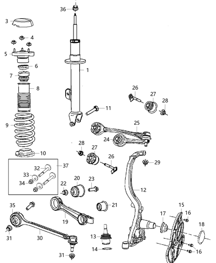 2020 Chrysler 300  Shock-Suspension Diagram for 68235263AC