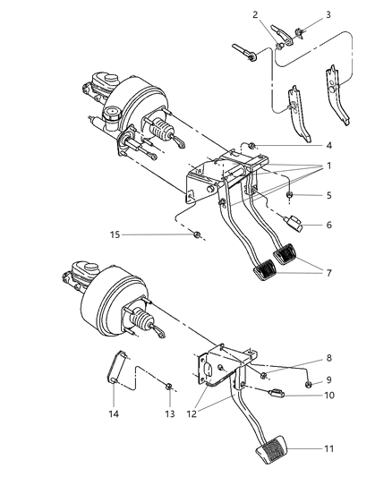 2005 Jeep Wrangler  Cover-Pedal Diagram for 5102023AB