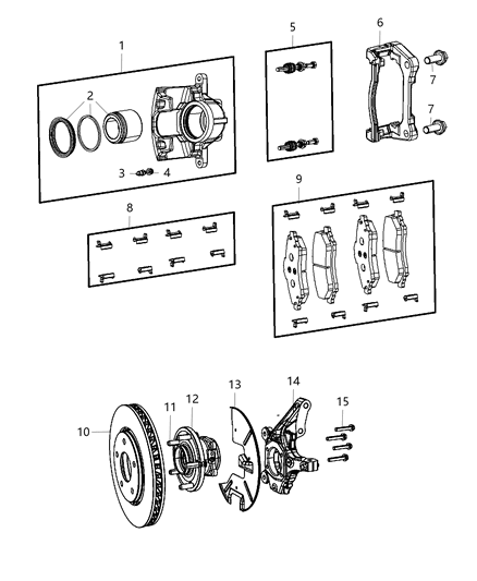 2018 Dodge Grand Caravan  Pin-Disc Brake Diagram for 68144165AB