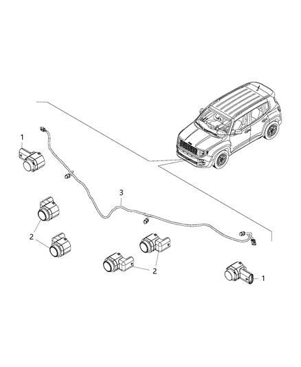 2015 Jeep Renegade  Sensor-Park Assist Diagram for 68266937AA