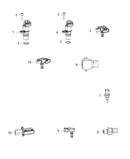 2020 Ram 3500  Sensor-Position Diagram for 68450921AA