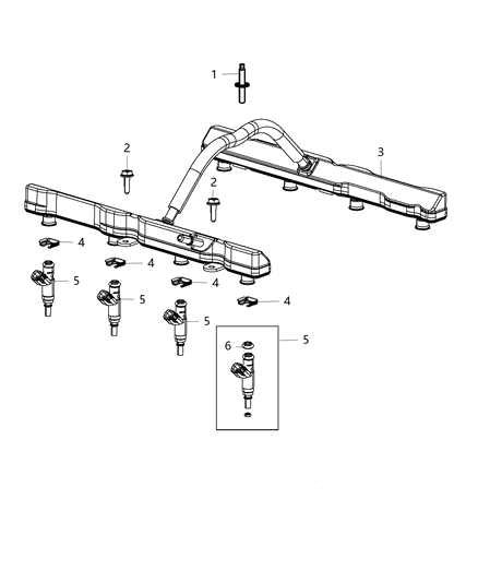 2015 Ram 3500  ORING Kit-Fuel INJECTOR Diagram for 68080831AA