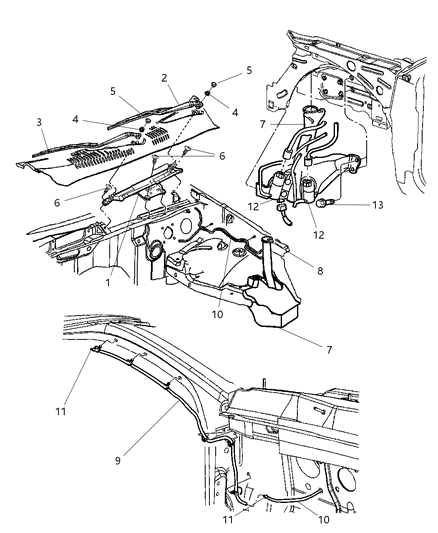 2000 Jeep Grand Cherokee  Pump-Washer, Windshield Diagram for 5012602AA
