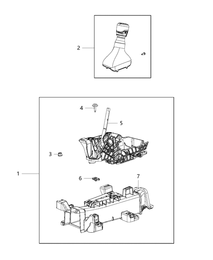 2021 Jeep Wrangler  Knob-Transfer Case Shift Diagram for 6DD08TX7AD