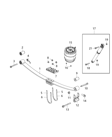 2020 Ram 3500  Rear Leaf Diagram for 68349421AC