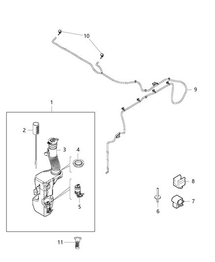 2018 Jeep Renegade  Reservoir-Windshield Washer Diagram for 68367208AA