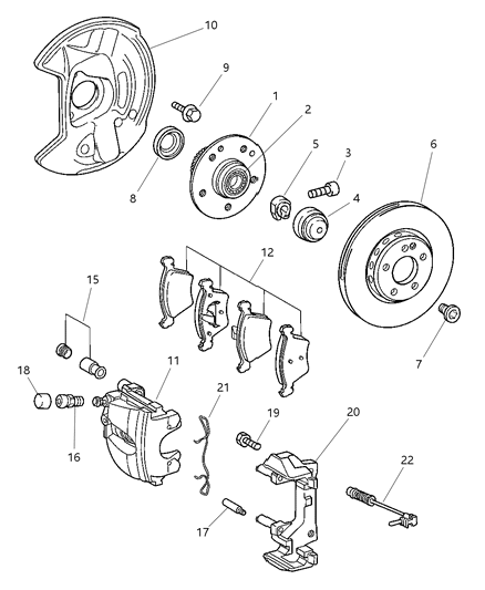 2006 Chrysler Crossfire  Front Disc Brake Rotor Diagram for 2AMV8064AA