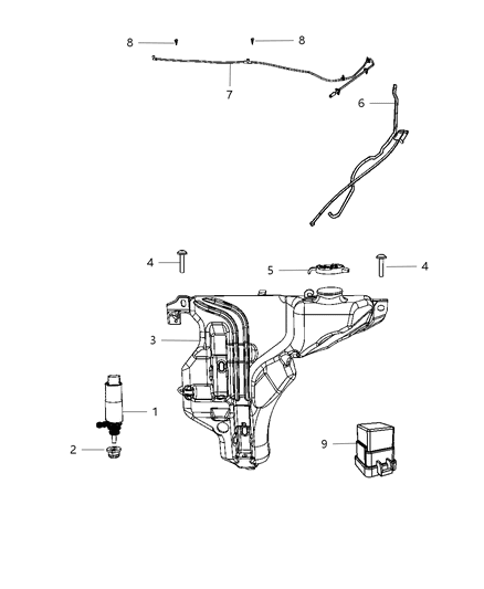 2013 Dodge Avenger  Reservoir-Windshield Washer Diagram for 68101141AA