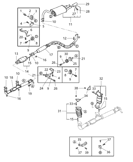 1998 Dodge Avenger  Gasket-Exhaust Pipe Diagram for MB687013