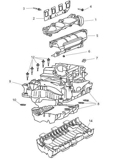 2004 Dodge Ram 1500  Shield-Exhaust Manifold Diagram for 53032208AG