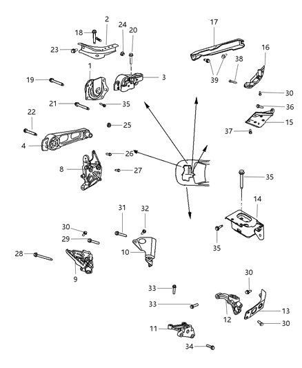 2002 Chrysler PT Cruiser  Bolt-HEXAGON Head Diagram for 6506067AA
