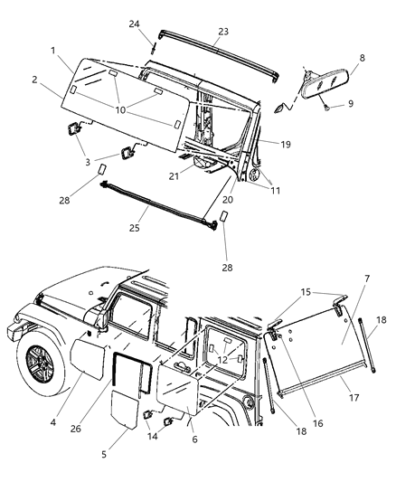 2009 Jeep Wrangler  BACKLITE Diagram for 68004027AA