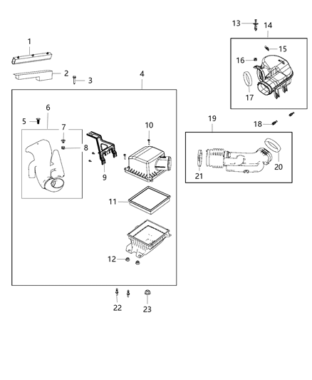 2017 Dodge Journey  Seal-Air Cleaner Diagram for 68306301AA