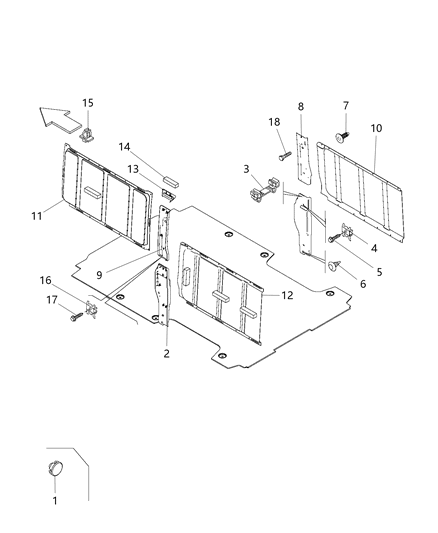 2019 Ram ProMaster 1500  Cover-Access Door Trim Diagram for 1ZP85LAHAA