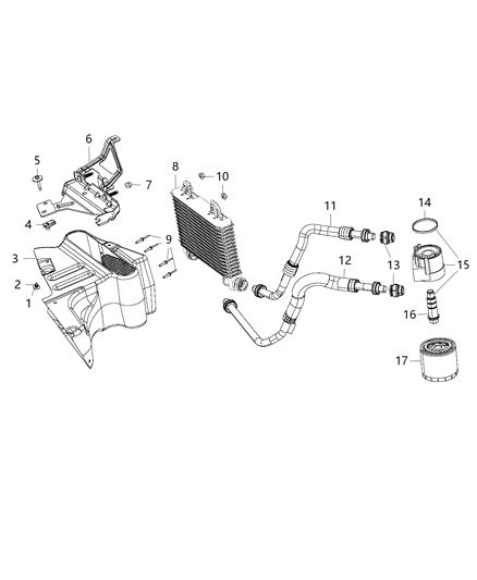 2020 Dodge Challenger  Adapter-Engine Oil Filter Diagram for 68166516AG