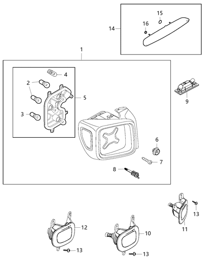 2020 Jeep Renegade  Bulb Diagram for 68094355AA