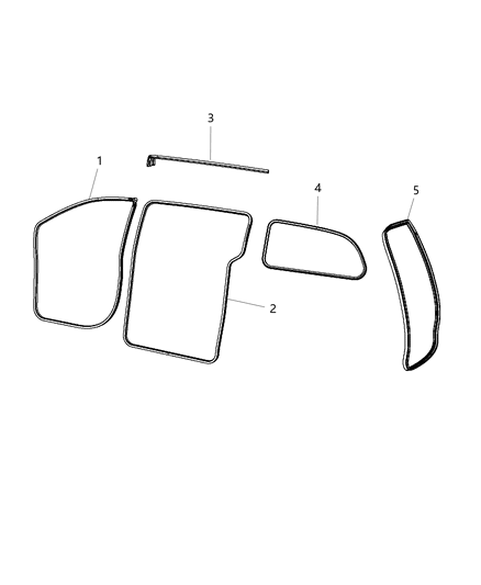 2018 Dodge Grand Caravan  WEATHERSTRIP-LIFTGATE Opening Diagram for 5054274AE