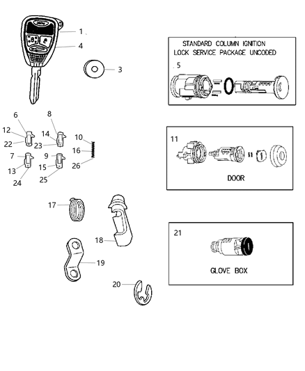 2007 Jeep Grand Cherokee  Cylinder Lock-Door Lock Diagram for 5143554AA