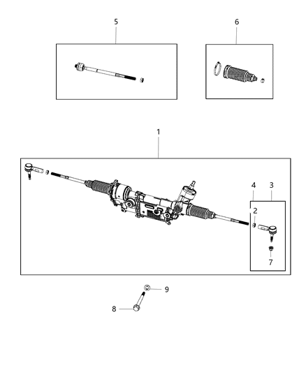 2019 Ram 1500  Boot-Steering Gear Diagram for 68399093AB
