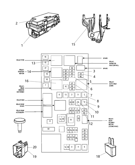 2009 Dodge Journey  Fuse Diagram for 68001678AA