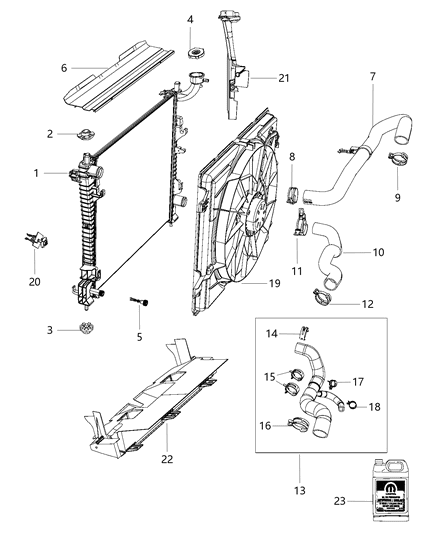 2013 Jeep Grand Cherokee  Hose-Radiator Outlet Diagram for 55038025AA