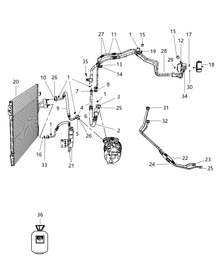 2013 Dodge Journey  TRANSDUCE-A/C Pressure TRANSDUCER Diagram for 68141376AB