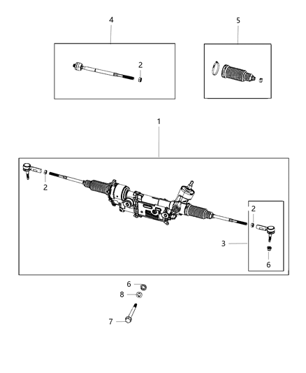 2021 Ram 1500  RACK AND PINION Diagram for 68521419AA