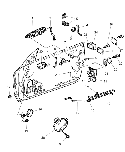 1998 Chrysler Sebring  Clip-Anti RATTLE Diagram for 4673358
