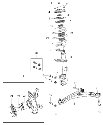 2012 Jeep Patriot  *STRUT-FRONTSUSPENSION Diagram for 5168219AB