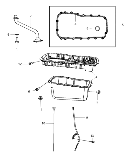 2009 Jeep Wrangler  Pan-Oil Diagram for 4666153AC