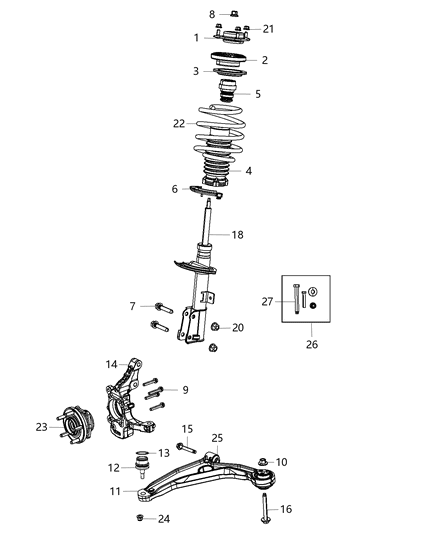 2017 Dodge Journey  Front Coil Spring Right Diagram for 5151151AB