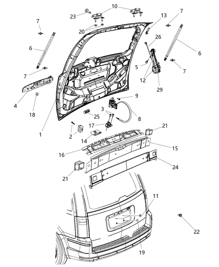 2011 Chrysler Town & Country  Nut-Plastic Snap-In Diagram for 4860786AB