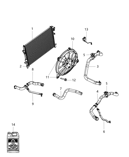 2016 Dodge Journey  Hose-Radiator Outlet Diagram for 52014769AC