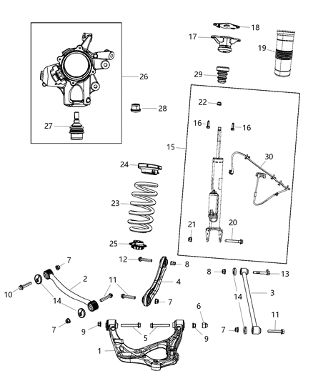 2016 Jeep Grand Cherokee  BALLJOINT-Lower Control Arm Diagram for 68298603AB
