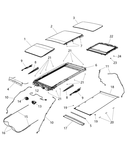 2018 Chrysler Pacifica  Glass-SUNROOF Diagram for 68274064AB