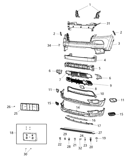 2015 Jeep Cherokee  Panel-Close Out Diagram for 68138372AG