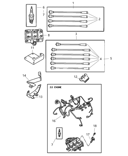 2001 Dodge Caravan  Cable Pkg-Ignition Diagram for 5018394AB