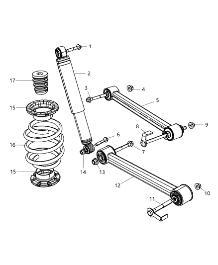 2012 Jeep Liberty  Rear Lower Control Arm Diagram for 52125322AC