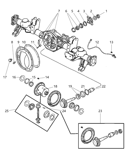 2007 Jeep Grand Cherokee  SHIM-Drive PINION Bearing Diagram for 68014932AA