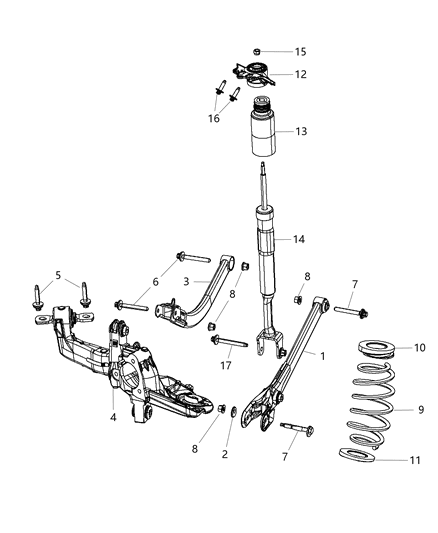 2012 Dodge Dart  Mount-Rear Shock Diagram for 5168571AB