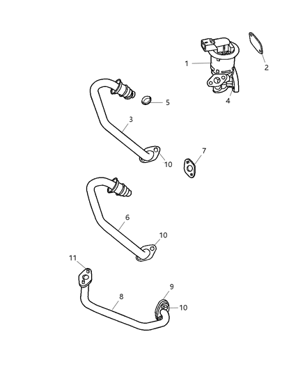 2008 Dodge Magnum  Tube-Exhaust Manifold To EGR Val Diagram for 4591916AC