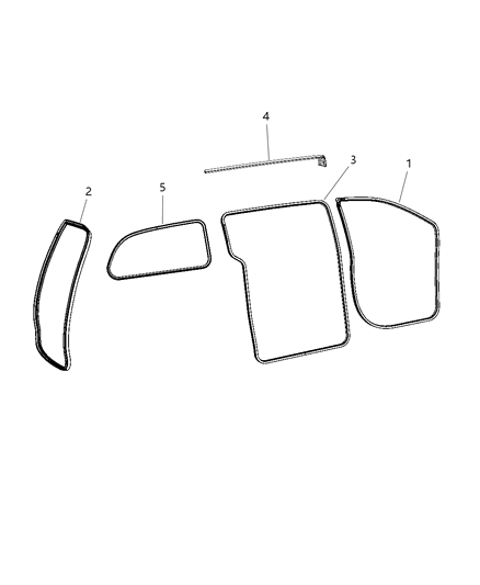 2011 Dodge Grand Caravan  WEATHERSTRIP-LIFTGATE Opening Diagram for 5054274AC