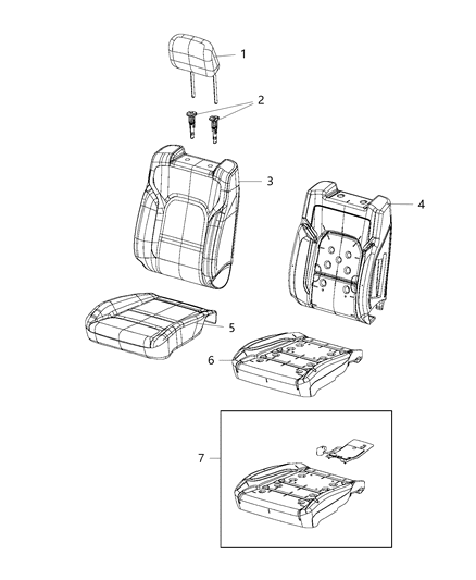 2019 Ram 1500  Seat Cushion Foam Diagram for 68299839AA